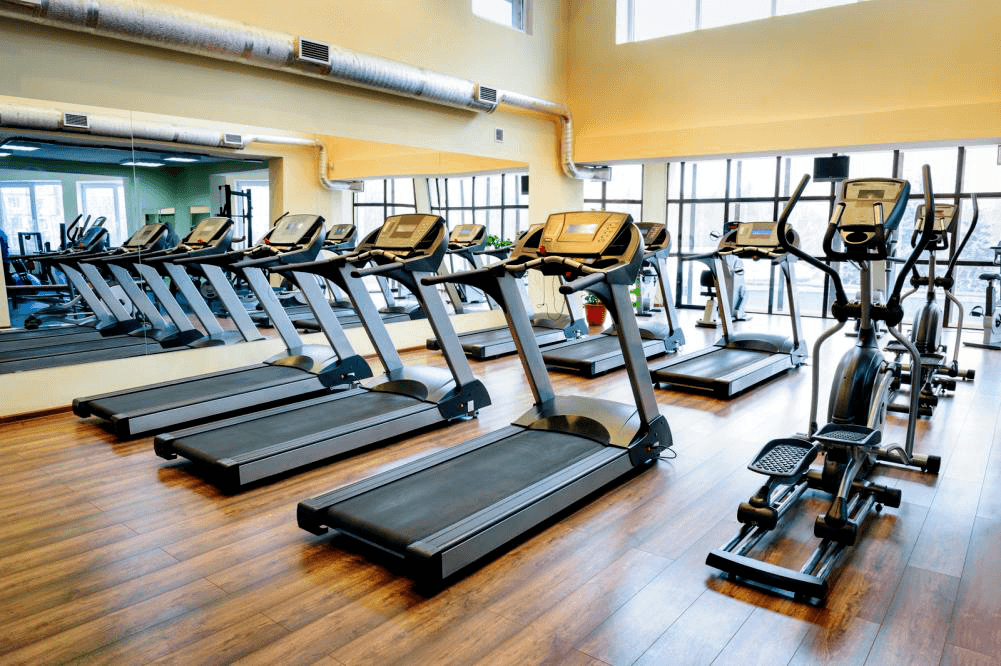 treadmills in gym